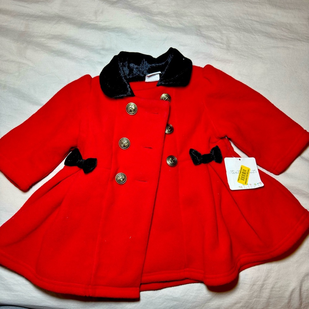 Red Peacoat with Matching Hat